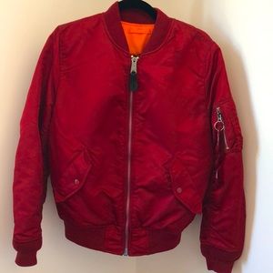 Alpha industries red/orange reversible bomber